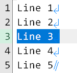 One line selected