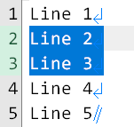 two lines selected