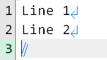 last line empty string line selected